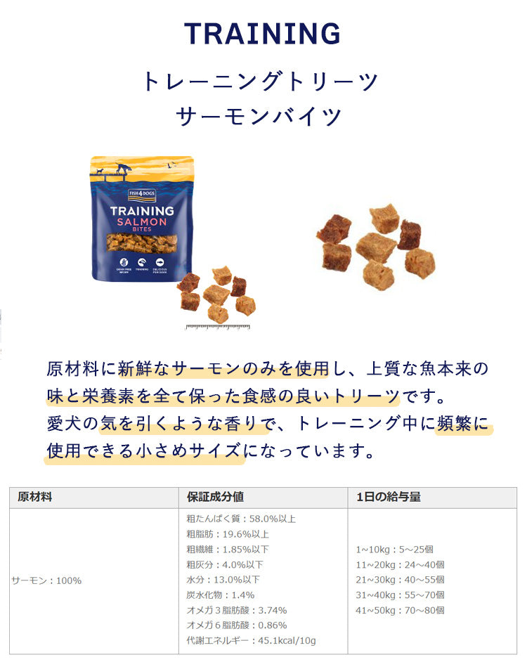F4 フィッシュフォードッグ トレーニングトリーツ サーモンバイツ 80g