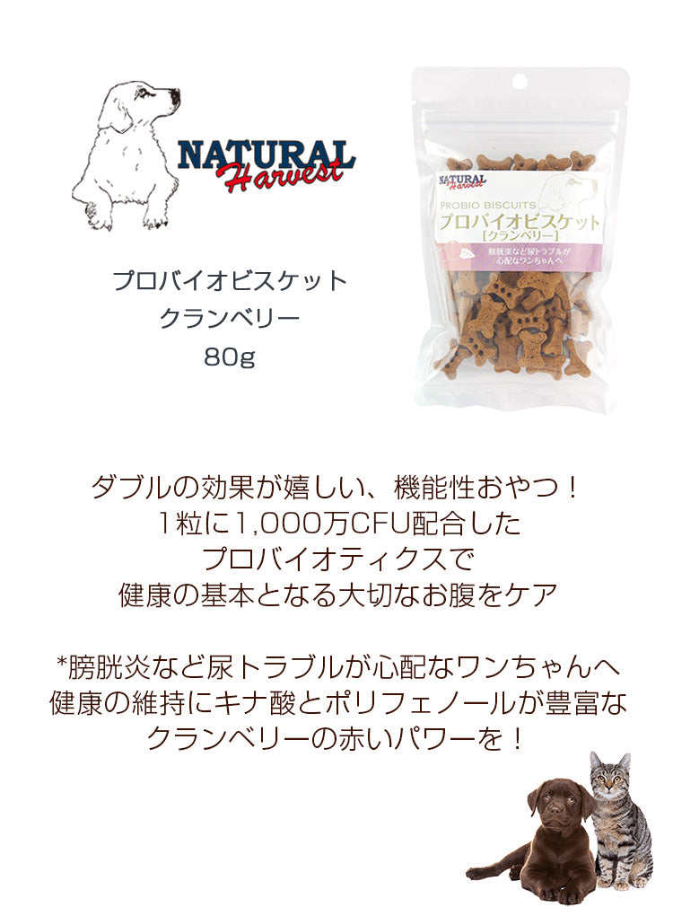 ナチュラルハーベスト 機能性おやつ プロバイオビスケット クランベリー 犬 おやつ